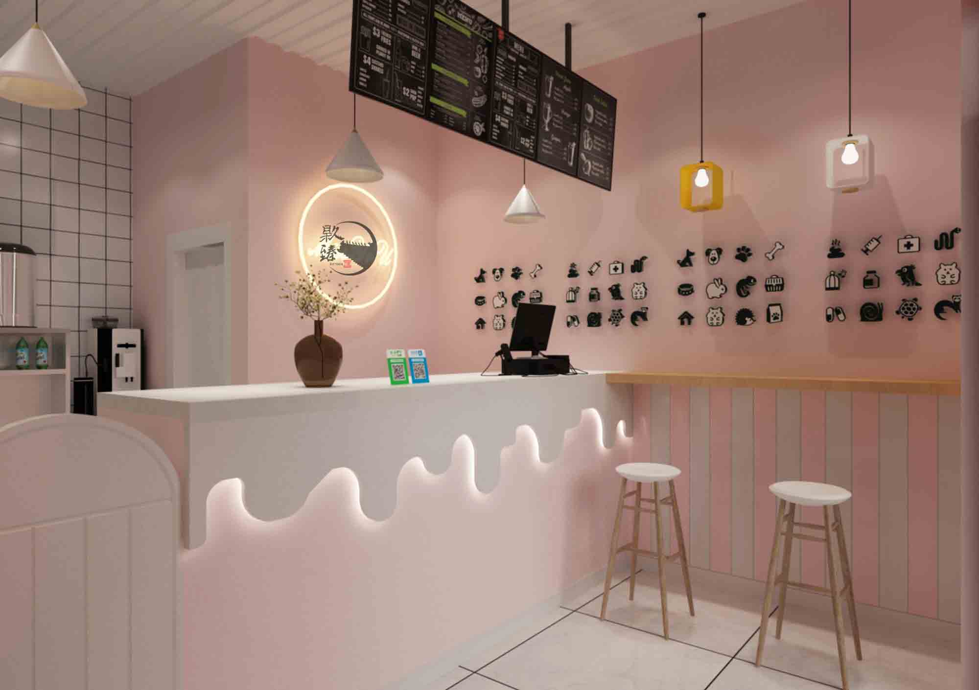 红寺堡甜心奶茶店设计|设计师所营造的气氛无不让人感觉舒适