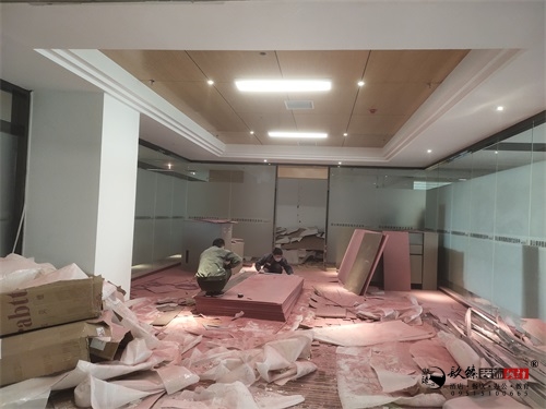 红寺堡办公室装修工地实拍|红寺堡英杰达办公室装修施工现场跟进